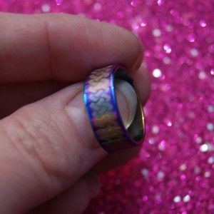 Sz 6 Stainless Steel Ring Oil Slick Rainbow Celtic Weave Knots Cool NEW